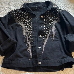 Studded Black Denim Jacket